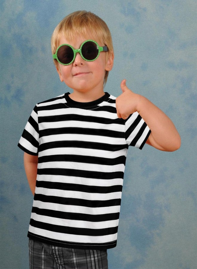 Prebene Boys Striped T Shirt, Pugsley Addams Shirt, Kid's Halloween Costumes, Mime, Bank Robber T-Shirts - Image 5